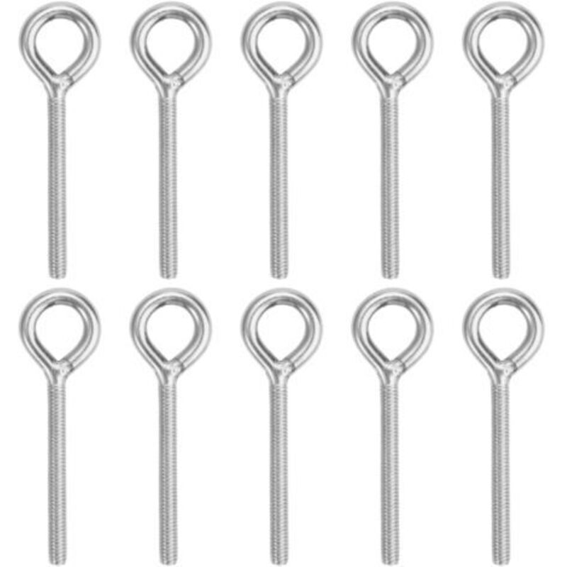 HOUSON Lot de 10 manilles en acier inoxydable - En forme de D - Avec fermeture à vis - Pour chaînes de camping - Fixation (M6