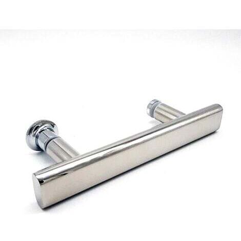 Chrome Shower Door Handle, Hole Center Distance 145 mm, Length 215 mm, Suitable for Shower Cabins (1/5)