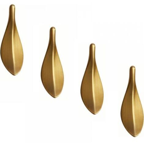 4-Piece Zinc Alloy Furniture Handles, Kitchen Cabinet Handles, Gold Leaf Handles, Kitchen Furniture Drawer Home Decoration, Center Hole Distance 32mm (1/4)
