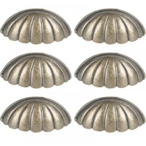 6PCS Seashell Knobs Nautical Door Handle Vintage Cabinet Drawer Closet Pull Sea Drawer Knobs Dresser Knobs Handles for Kitchen Furniture Cabinet Wardrobe (1/5)