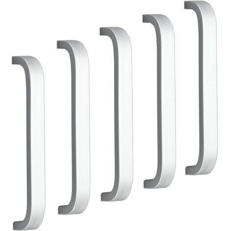 (96 mm) 5 Kitchen Cabinet Door Handles, Bedroom Furniture Handles, 96 mm Hole Center, Aluminum, Screws Included (1/5)