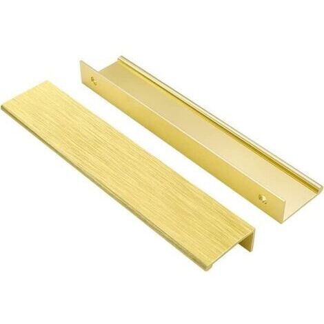 (Or) Set of 10 Gold Furniture Handles - Invisible Gold Kitchen Cabinet Pulls, Gold Furniture Handles Made of Aluminum Alloy, 160mm Hole Spacing (1/5)