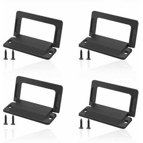 Set of 4 Flush Ring Cabinet Pulls, Concealed Drawer Handles, Zinc Alloy, Low Profile, for Closet, Matte Black (1/5)