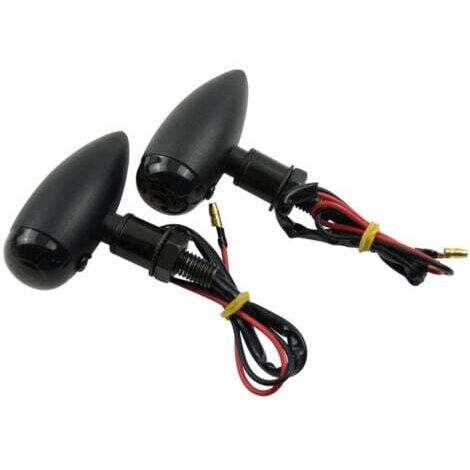 1 paire (coque noire noire) clignotants moto clignotants en métal voyants Mini ampoule ambre clignotants universels lampe lumineuse (1/5)
