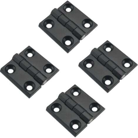 Lot de 4 charnières de porte épaisses en alliage de zinc 40 x 40 mm, robustes, pour armoire, bureau, vitrine, armoire murale, armoire électrique (1/5)