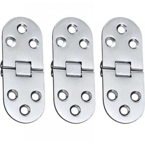 Lot de 3 charnières de table en alliage (argent) en acier inoxydable, charnière rabattable pour porte pliante, pour tiroir, table, bureau, machine à coudre, argent (1/5)