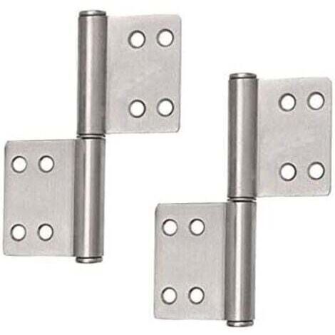 4x charnières en acier inoxydable, parfaites pour une utilisation intérieure et extérieure - charnières stables pour portes en métal et en bois (1/4)
