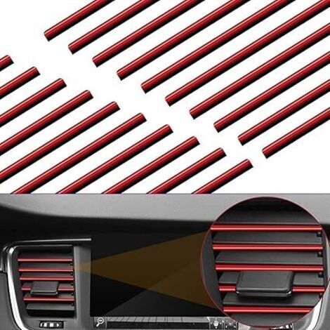 (Rouge)20pcs 19,5cm Bande de Grille d'Aération de Voiture, Bandes Décoratives Voiture Accessoire Voiture Interieur Decoration pour Climatisation de Voitures Sortie d'Aération Grilles (1/5)
