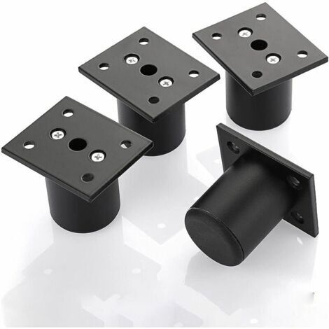 4pcs Pieds de Meuble Ajustable Pieds de lit rehausser Le Meuble Pied en Alliage d'aluminium pour sommier,Armoire,Table (Noir,Hauteur 50mm)