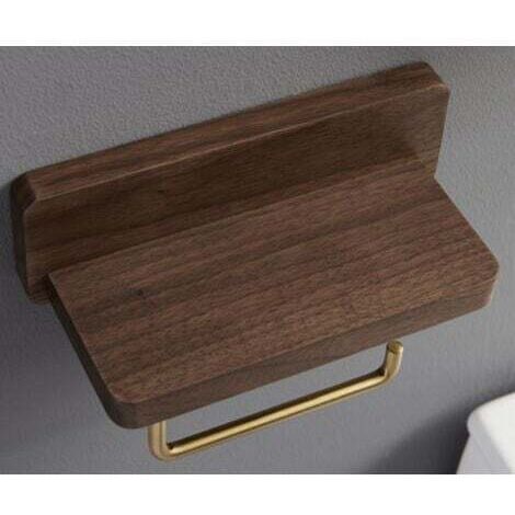 Dérouleur Porte Papier Toilette Double - Bois Massif Hêtre