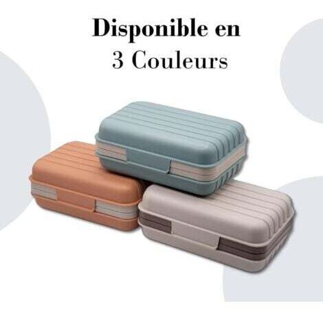 Lot 2 Boîtes Porte-Savon Voyage Étanché – Mini Porte-Savon Couvercle, Portable Salle De Bain, Camping, Gym (Blanc + Sourcils)