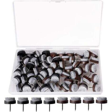 Lot de 60 Patins pour Meubles, 20 MM Patin Chaise à Clouer, Patins Glisseurs Rond Chaise Feutre pour Protection Pieds de Table Chaise Meuble Sol (1/5)