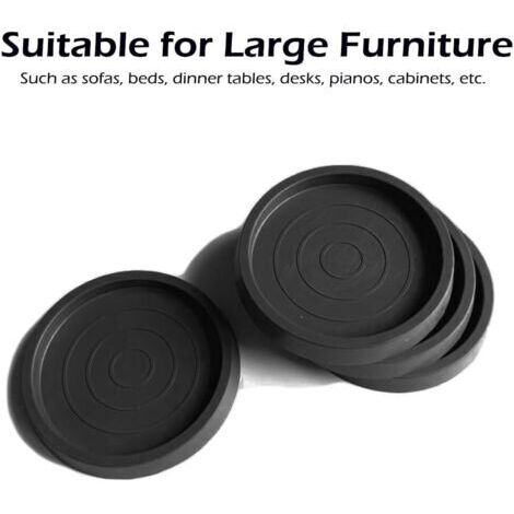 Lot De 4 Patins Ronds En Caoutchouc Antidérapant Pour