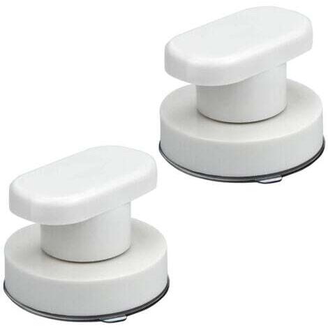 Lot de 2 poignées à ventouse pour siège de toilette, poignée de porte, tiroir à ventouse avec ventouse puissante pour porte en verre, miroir en verr