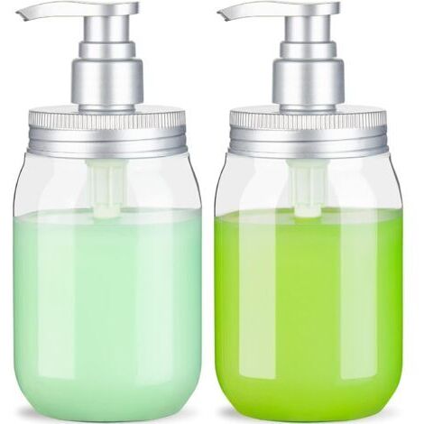 2 X 450ML Flacon Distributeur avec Pompe Distributeur de Savon/Flacons Pompe Rechargeables Distributeurs de Lotion et de Savon (1/5)