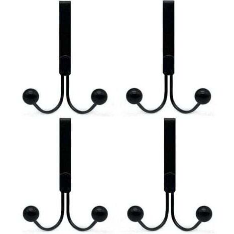 Patère de salle de bain Lot de 4 crochets de porte compatibles avec les vêtements, crochets de porte en métal 2 crochets (1/4)