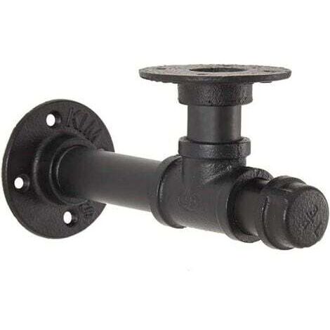 1 pièce, support d'étagère en tuyau, support d'étagère murale de style industriel, support d'étagère noir, support mural décoratif pour décorer la cuisine, le salon, la chambre à coucher (1/5)