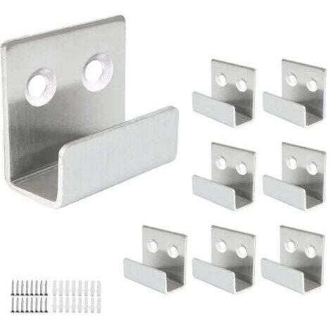8 Pcs Crochet Mural, Inoxydable Fixation Miroir Mural Charge 50 kg pour Bain Cuisine Crochet Robuste Tuile en Cramique Cadre Photo Prsentoir (1/5)