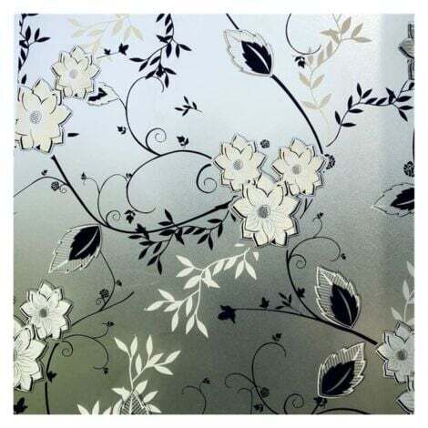 Film de confidentialité pour fenêtre, film statique pour verre à motif floral, 30 x 100 cm (1/5)