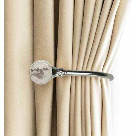 Rideau Metallique 2 Pack (Argent) Embrasses à Rideaux Crochets Murals U Métal Curtain Tiebacks (1/5)