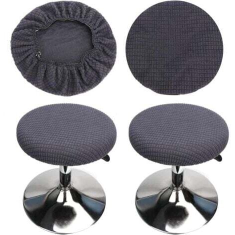 2 Pièces Housse Tabouret Rond(Gris), Housse Tabouret de Bar Rond, Lavable Facile d'entretien Doux et Durable, pour Tabouret 30-40cm