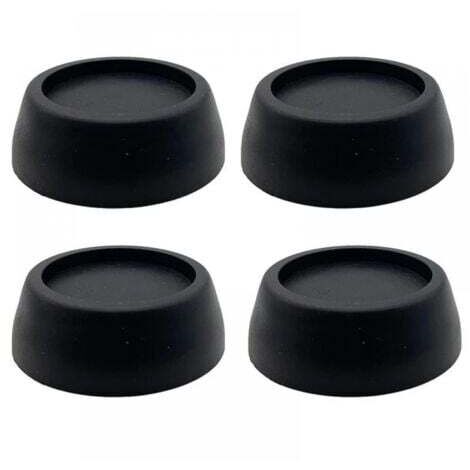 4pcs Pieds de lave-linge noirs, tapis anti-vibration, pieds anti-bruit Pieds de lave-linge et lave-linge séchant en caoutchouc anti-vibration (1/4)