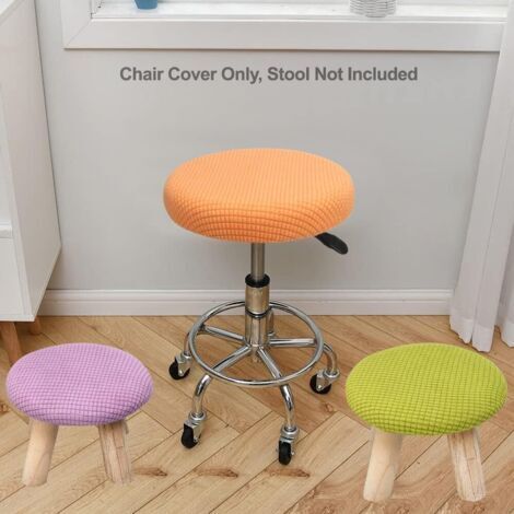 2 Pièces Housses De Tabouret De Bar Rondes 30-38cm - Housse Imperméable Extensible Pour Chaise Ronde - Protection Douce Et Élégante Light Beige