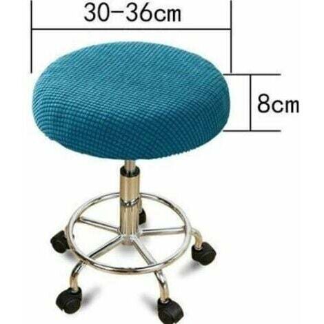 PATIKIL Lot de 2 housses de tabouret de bar rondes de 24,1 cm, lavables et élastiques pour chaise de 30,5 à 45,7 cm de diamètre, bleu et blanc
