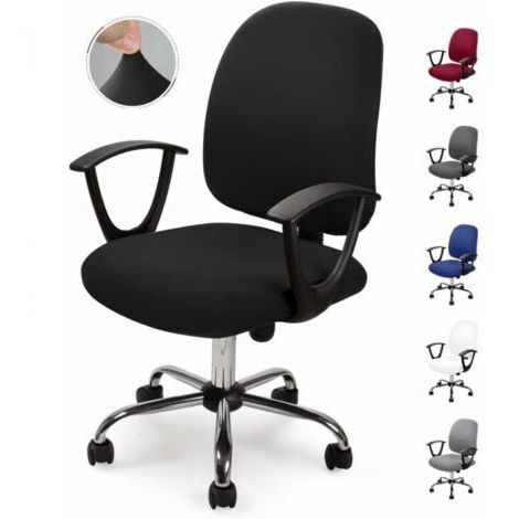 Noir Housse de chaise de bureau Housses de chaise Amovible universel Moderne Simplism Style rotatif Housses de chaise pour Fauteuil de Bureau Rotatif Chaise pivotante Accoudoirs Chaise ,NO Chaise (1/5)