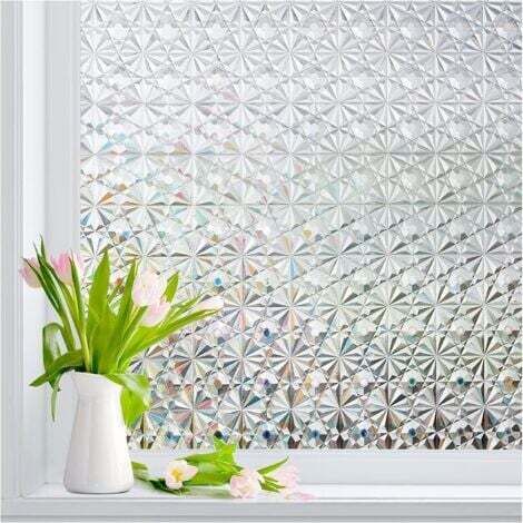40 x 200CM Fenetre Electrostatique Film occultant Anti UV Anti Regard pour Bureau Maison Salle de Bain Vitrage Film décoratif pour fenêtre (1/5)
