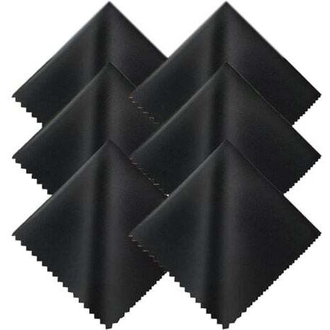 Chiffon de nettoyage pour lunettes 6 pièces - noir, 15 x 18 cm, chiffon de nettoyage pour écran en microfibre chiffon de nettoyage pour écran de lunettes (1/5)