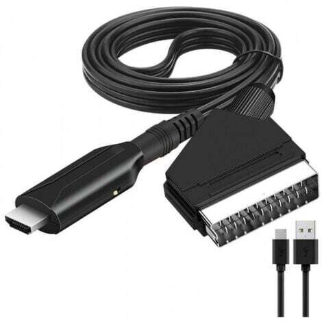 Adaptateur Péritel vers HDMI, Convertisseur Péritel vers HDMI avec câble HDMI, Scart vers Hdmi Convertisseur, pour Full HD TV 720P/1080P,Audio Vidéo pour Lecteur DVD Sky Blu-Ray STB VHS Xbox PS3 NPTER