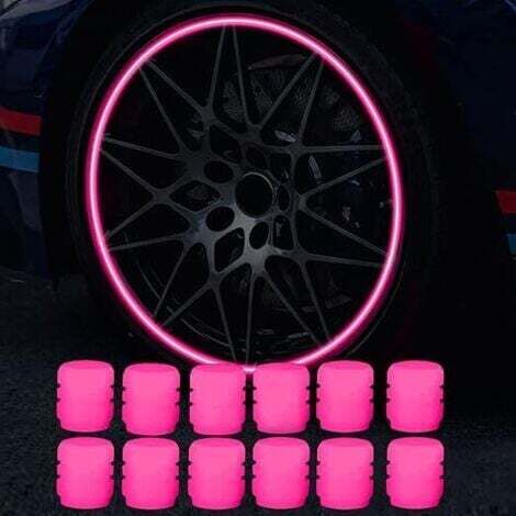 Lot de 12 Bouchons Valve Pneu Voiture Fluorescents, Bouchons de Tige de Valve de Pneu de Voiture Lumineux Universels Capuchon Anti-poussière de Voiture pour Auto, SUV, Moto, Camion (1/5)
