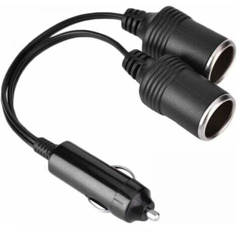 Allume Cigare Voiture Double, Prise Fem Allume Cigare 12 Volts Chargeur de Voiture Fiche Mâle à 2 Voies Fem Prise de Cigarette Rallonge Câble de Câble (1/5)