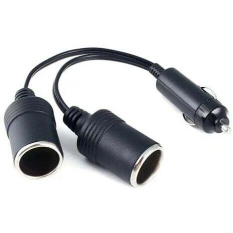 Allume Cigare Voiture Double, Prise Allume Cigare 12 Volts Chargeur de Voiture Fiche Mâle à 2 Voies Prise de Cigarette Rallonge Câble de Câble (1/5)