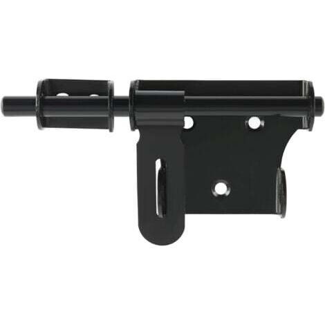 Verrou de Porte Verrou Porte Coulissante, Verrou Porte Interieure Serrure Porte, Loquet Porte Exterieur avec Trou pour Cadenas, Longeur 15CM en Acier Inoxydable Noir