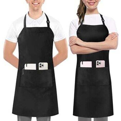 Kitchen 2 Pack Tablier bavette ajustable avec 2 poches (1/5)