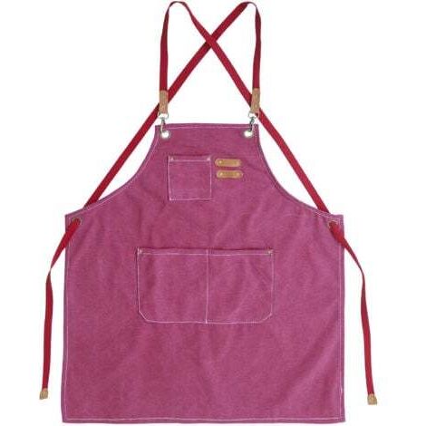 (Rouge brique)Tablier Cuisine Homme Tabliers en Toile avec 3 Poches Imperméable et Réglable Apron pour Barbecue, Restaurant,Jardin, Charpentier,78 x 68cm (1/3)