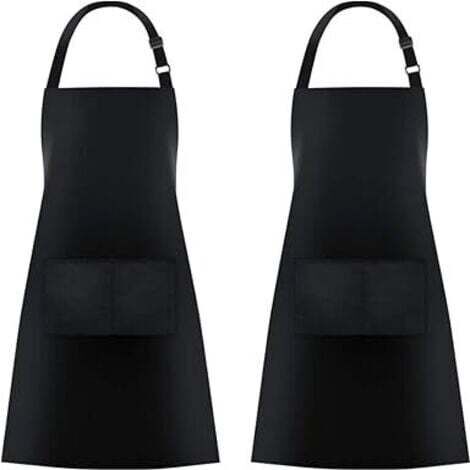 Lot de 2 tabliers de cuisine avec 2 poches pour homme et femme (1/5)