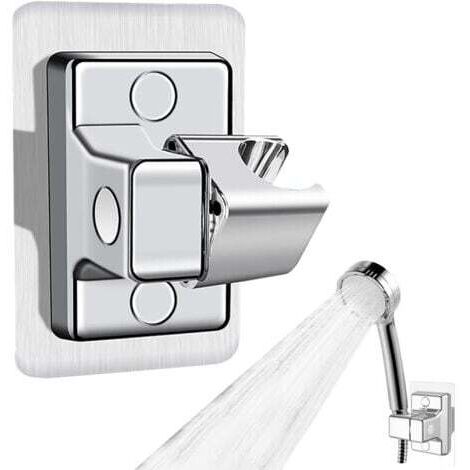Support Pommeau de Douche, 360° Réglable Support Douche, ABS Plastique Accroche Pommeau de Douche Support Pommeau de Douche sans Percage, Adhésif For (1/3)