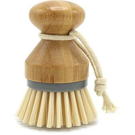 1 Pcs Brosse à Paume en Bambou(Gris), Brosse à Récurer pour Nettoyage des Vaisselle Casseroles Plates Éviers de Cuisine (1/5)