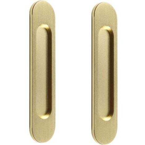 2 poignées ovales autocollantes en or de 15cm, poignée de porte coulissante en aluminium, pour portes de grange coulissantes, fenêtres et placards sans perçage (1/5)