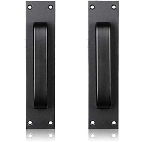 (Noir) Poignée de porte en alliage d'aluminium à poignée de porte en aluminium de verre montée sur verre et en plastique de cuisine (1/5)