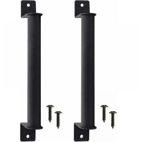 2 Pcs Poignée de Porte de Grange en Acier Carbone Durable Porte Style Grange Rétro Poignée de Porte Coulissante Anti-corrosion avec Vis pour Portes de Grange Coulissantes Placard (1/5)