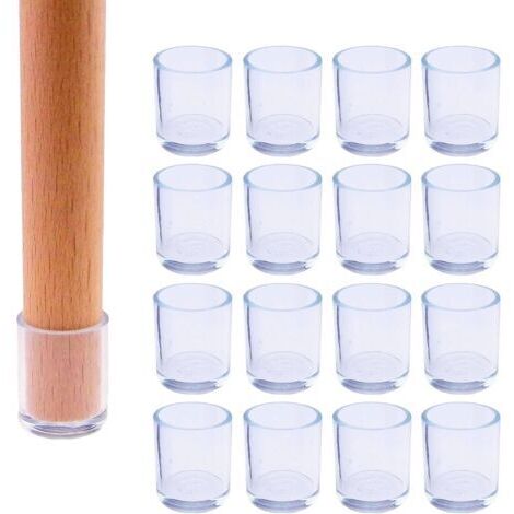 Lot de 16 embouts de protection pour pieds de chaise - En silicone - Ronds - Diamètre : 16 mm
