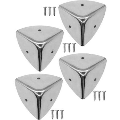Protection d'angle de bagage en acier nickelé de 40 mm, accessoires d'angle anti-collision pour bagages (argent)