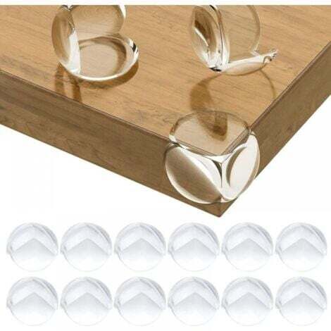 Protections Coin de Table pour Bébé, Protections d'angle pour Meuble Sécurité Enfant pour Bureau, Berceau, Cheminée, Table, Coins & Bords Molles + sans Danger Rondes Pack de 12 Transparent (1/4)