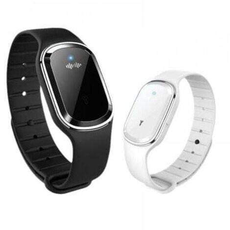 2 montres anti-moustiques à ultrasons, bracelets anti-moustiques pour enfants et adultes, rechargeables par USB (blanc + noir) (1/5)