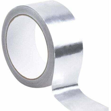 Ruban de feuille d'aluminium argenté - 1mm X 50mm X 20m, ruban d'étanchéité étanche, ruban de renforcement résistant aux températures élevées pour les conduits de ventilation