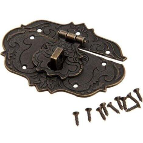 75 x 56 mm Loquet Serrure Vintage Antique Moraillon Fermoirs en Fer Bronze Antique Verrous pour Décoratifs Cabinet Armoire Boîte à Bijoux Boîte Cadeau Caisses Coulissantes avec vis (1/5)